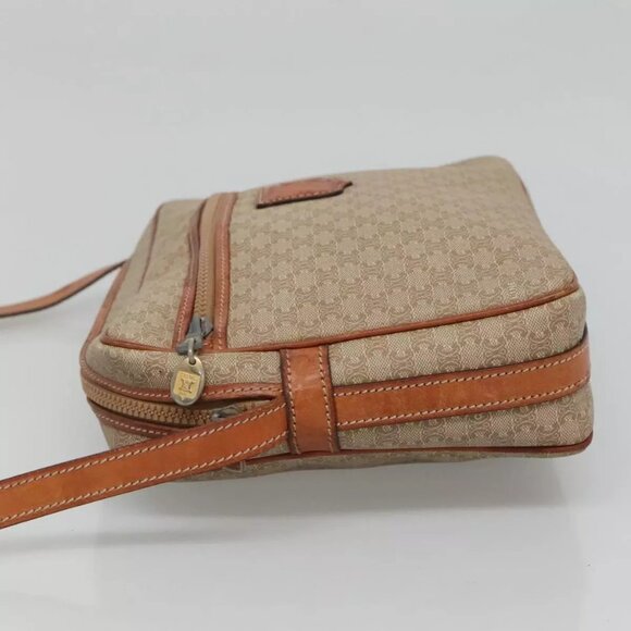 CELINE Macadam Canvas Shoulder Bag PVC Beige Gold Auth - Picture 13 of 16